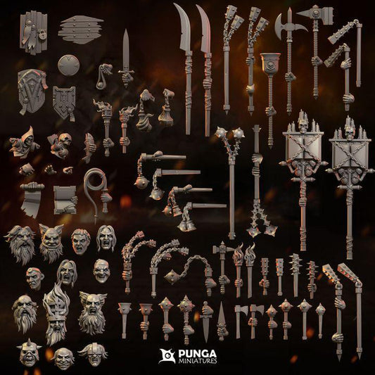 Fagellants and Zelots heads and hands by Punga Miniatures - Wargame Scale 3D Printed Miniature