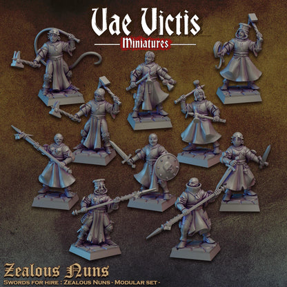 Zealous Nuns Miniatures, Vae Victis Weapon Conversions, Fantasy Wargames RPGs
