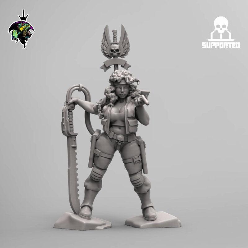 Alexandra Axiom, Ursula Proxy, Sci-Fi Guardsmen Miniatures by Reptilian Overlords,  Imperial guard for Sci-Fi Wargames