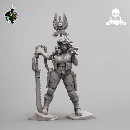 Alexandra Axiom, Ursula Proxy, Sci-Fi Guardsmen Miniatures by Reptilian Overlords,  Imperial guard for Sci-Fi Wargames