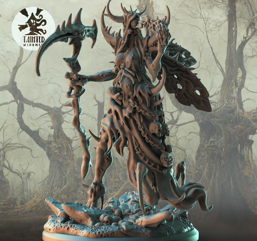 Great Daemon Decay Princess, Chaotic Daemonic Monopose Miniatures Sculpted by Tainted Windmill for Wargames set in the Grimdark Future