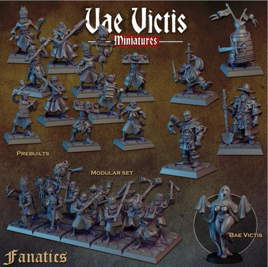 Fanatics and Zealots Warband, Rat Catcher, Sword Swallower, Grave Keeper, Fantasy Miniatures by Vae Victis, perfect for Fantasy Wargames