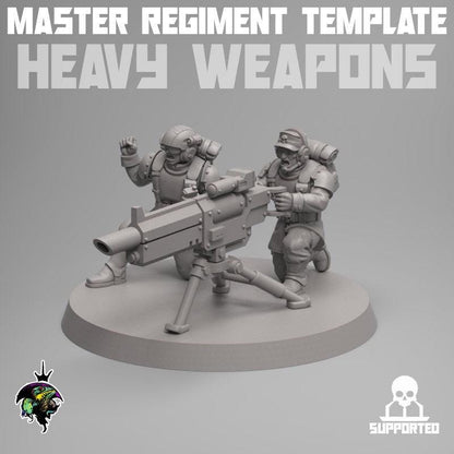 Master Regiment Template Heavy Weapons Team,  Jungle Fighter Miniatures by Reptilian Overlords