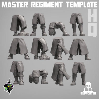 Modular Command Squad Master Regiment Template Base Set, Space Guardsmen Miniatures by Reptilian Overlords, Guard for Sci-Fi Wargames