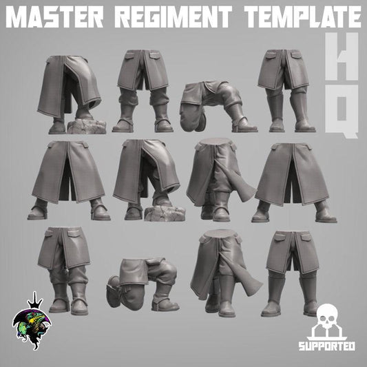 Modular Command Squad Master Regiment Template Base Set, Space Guardsmen Miniatures by Reptilian Overlords, Guard for Sci-Fi Wargames