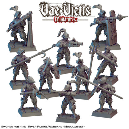 Modular Mercenary River Patrol Miniatures, Bits and Weapon Conversions Fantasy by Vae Victis, perfect for Fantasy tabletop Wargames