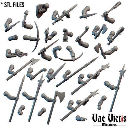 Weapons pack, Bits and Weapon Conversions Fantasy Miniatures by Vae Victis, perfect for Fantasy Wargames and Tabletop RPGs