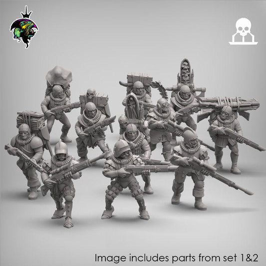 Modular Mercenary Sci-Fi Feudal House Proxy, sci-fi Miniatures by Reptilian Overlords, perfect for Sci-Fi Wargames