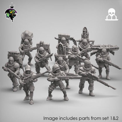 Modular Mercenary Sci-Fi Feudal House Proxy, sci-fi Miniatures by Reptilian Overlords, perfect for Sci-Fi Wargames