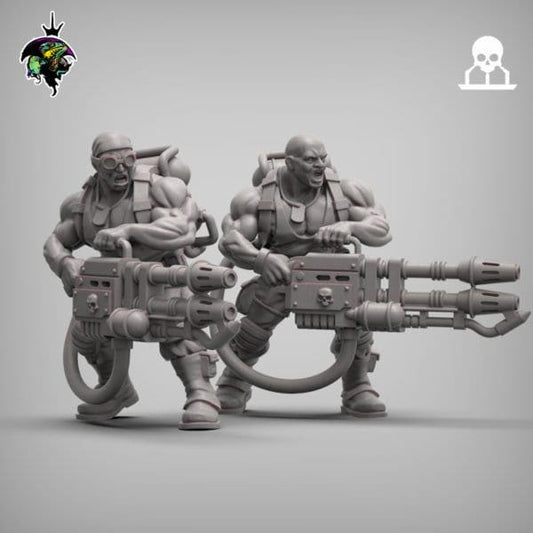 Spacenam Heavy Weapons Team, Sci-Fi Wargames Miniatures by Reptilian Overlords, Space Guard Heavy Weapons Squad