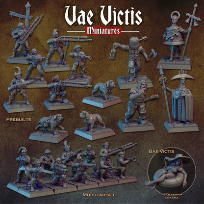 Modular Mercenary Handgunner Miniatures, Bits and Weapon Conversions Fantasy by Vae Victis, perfect for Fantasy tabletop Wargames