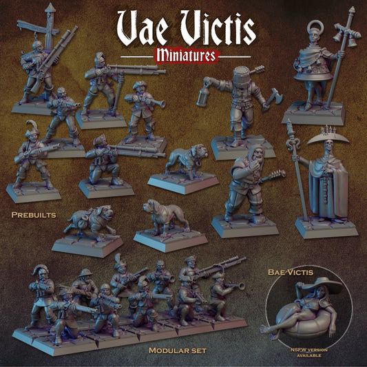 Modular Mercenary Handgunner Miniatures, Bits and Weapon Conversions Fantasy by Vae Victis, perfect for Fantasy tabletop Wargames