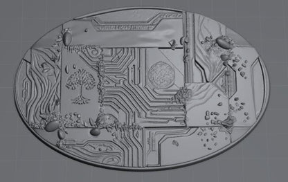 Futuristic temple base oval 105x70mm