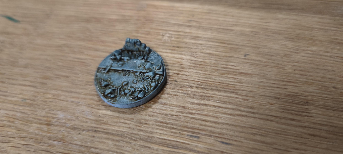 25mm Tabletop Base Destroyed City Wasteland Style